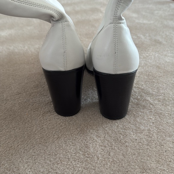 NWOB Schutz Amelie White Leather Stretch Sock Boots size 10 - Picture 7 of 7